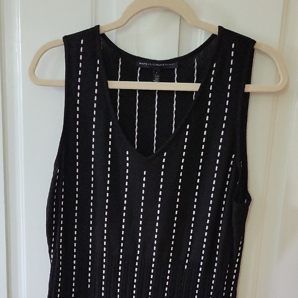 White House Black Market Black Top with White Accents